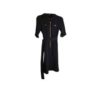 Chic Black Zip-Up Dress with Belt by Roz & Ali